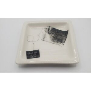 Fishs Eddy "Steep Up to the Plate" Ceramic Tea Bag Rest Dish